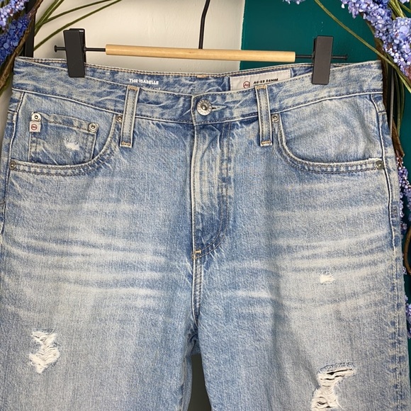 AG-ED denim The Isabelle high rise straight crop distressed light wash j… - Picture 9 of 13